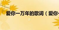 愛你一萬年的歌詞(愛你一萬年的歌詞)