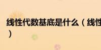 線性代數基底是什么(線性代數基是什么意思)
