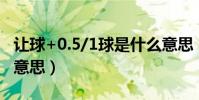 讓球+0.5/1球是什么意思(受0.5/1球是什么意思)