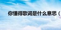 你懂得歌詞是什么意思(你懂得 種子)