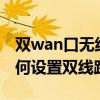 雙wan口無線路由器（雙WAN口的路由器如何設置雙線路）