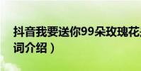 抖音我要送你99朵玫瑰花是什么歌(完整歌詞介紹)