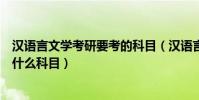 漢語言文學考研要考的科目(漢語言文學專業學生考研要考什么科目)
