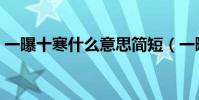 一曝十寒什么意思簡短(一曝十寒什么意思)