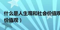 什么是人生觀和社會價值觀(什么是人生觀和價值觀)