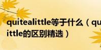 quitealittle等于什么(quiteafew和quitealittle的區別精選)