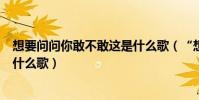 想要問問你敢不敢這是什么歌(“想要問問你敢不敢”出自什么歌)