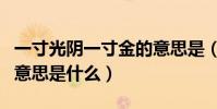 一寸光陰一寸金的意思是(一寸光陰一寸金的意思是什么)