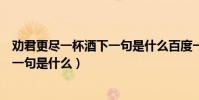 勸君更盡一杯酒下一句是什么百度一下(勸君更盡一杯酒下一句是什么)