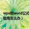 wps和word公式編輯器不通用（word和wps公式編輯器不能用怎么辦）