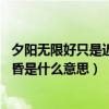 夕陽無限好只是近黃昏是什么意思啊（夕陽無限好,只是近黃昏是什么意思）