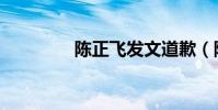 陳正飛發文道歉(陳正飛)