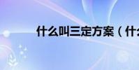 什么叫三定方案(什么叫三炮)