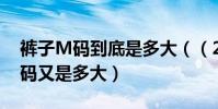 褲子M碼到底是多大((28碼還是29碼) L碼又是多大)