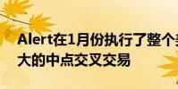 Alert在1月份執行了整個美國股票市場中最大的中點交叉交易