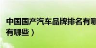 中國國產汽車品牌排名有哪些(中國國產汽車有哪些)