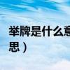 舉牌是什么意思網絡用語大全（舉牌是什么意思）