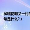 柳暗花明又一村的前一句詩是什么（柳暗花明又一村的前一句是什么?）