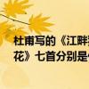 杜甫寫的《江畔獨步尋花》有哪些?（杜甫的《江畔獨步尋花》七首分別是什么）