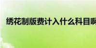 繡花制版費計入什么科目啊(制造費用嗎)