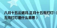 八月十五云遮月,正月十五雪打燈!(八月十五云遮月正月十五雪打燈是什么意思)