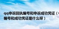 qq申訴回執編號和申訴成功憑證(QQ密保申訴成功后回執編號和成功憑證是什么呀)