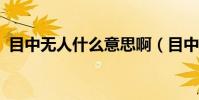 目中無人什么意思啊(目中無人什么意思?)
