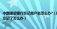 中國建設銀行忘記用戶名怎么辦?(建設銀行網上銀行用戶名忘記了怎么辦)