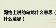 網絡上說的烏龍什么意思(網絡上的擺烏龍是什么意思)