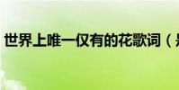 世界上唯一僅有的花歌詞(是花兒朵朵唱的)