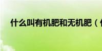 什么叫有機肥和無機肥(什么叫有機肥)