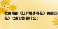 杜甫寫的《江畔獨步尋花》有哪些?(杜甫的《江畔獨步尋花》七首分別是什么)