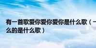 有一首歌愛你愛你愛你是什么歌(一句愛你愛你愛你愛你什么的是什么歌)