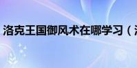 洛克王國御風術在哪學習(洛克王國御風術)