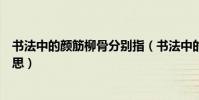 書法中的顏筋柳骨分別指(書法中的“顏筋柳骨”是什么意思)