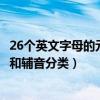 26個英文字母的元音和輔音分類（26個英文字母怎么按元音和輔音分類）