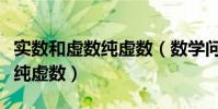 實數和虛數純虛數(數學問題什么是實數虛數純虛數)