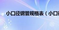 小口徑鋼管規格表(小口徑鋼管規格表)