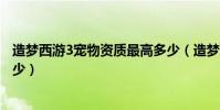 造夢西游3寵物資質最高多少(造夢西游3極品寵物資質是多少)