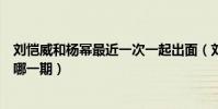 劉愷威和楊冪最近一次一起出面(劉愷威連線楊冪大本營是哪一期)