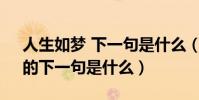人生如夢 下一句是什么(詩句“人生如夢”的下一句是什么)