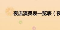 夜店演員表一覽表(夜店演員表)