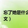 忘了她是什么歌曲的歌詞（忘記他是她歌詞全文）