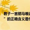 君子一言駟馬難追的意思是什么意思（“君子一言駟馬難追”的正確含義是什么）
