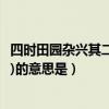 四時田園雜興其二十五的雜興意思（四時田園雜興(其二十五)的意思是）