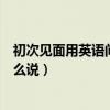 初次見面用英語問候怎么說怎么寫（初次見面用英語問候怎么說）