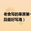 老舍寫的草原第一自然段仿寫（仿寫老舍《草原》第一自然段最好寫海）