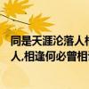 同是天涯淪落人相逢何必曾相識是什么生肖（同是天涯淪落人,相逢何必曾相識是什么意思?）