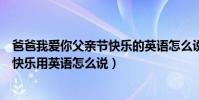 爸爸我愛你父親節快樂的英語怎么說(我親愛的爸爸父親節快樂用英語怎么說)