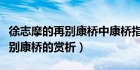 徐志摩的再別康橋中康橋指的是(徐志摩的再別康橋的賞析)